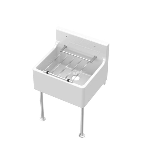 Nuie 455x362x396 Cleaner Sink With Legs, Bracket & Backsplash