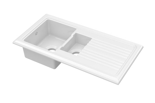 Fireclay Counter Top Sink 1.5 Bowl 1010 x 525mm
