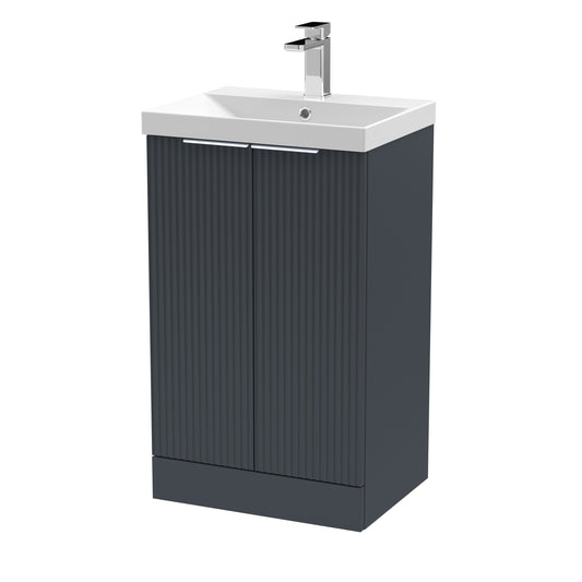 Hudson Reed Fluted 500mm Floor Standing Vanity Unit Including Basin