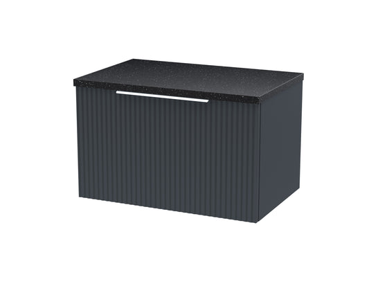 Hudson Reed Fluted 600mm Wall Hung Single Drawer Vanity Unit With Laminate Top