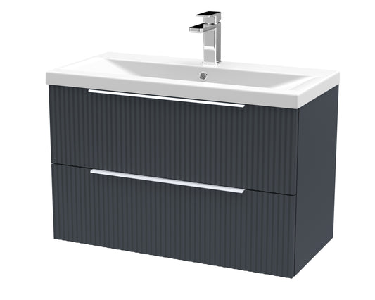 Hudson Reed Fluted 810mm Wall Hung 2-Drawer Vanity Unit With Basin