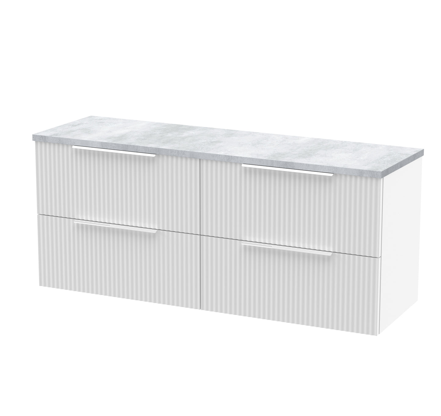 Hudson Reed Fluted 1200mm Wall Hung 4-Drawer Vanity Unit With Laminate Worktop
