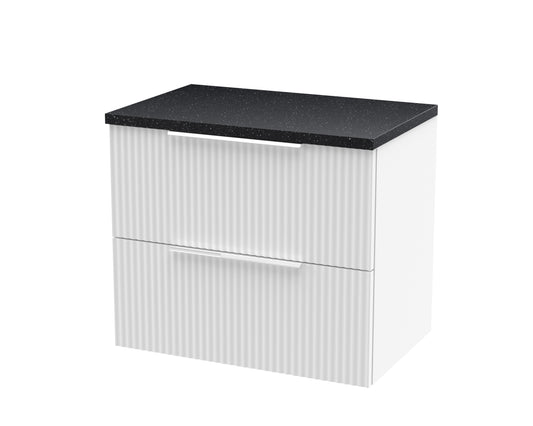 Hudson Reed Fluted 600mm Wall Hung 2-Drawer Vanity Unit With Laminate Top