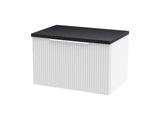 Hudson Reed Fluted 600mm Wall Hung Single Drawer Vanity With Laminate Top