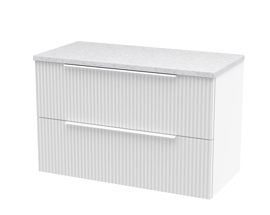 Hudson Reed Fluted 800mm Wall Hung 2-Drawer Vanity Unit With Laminate Top