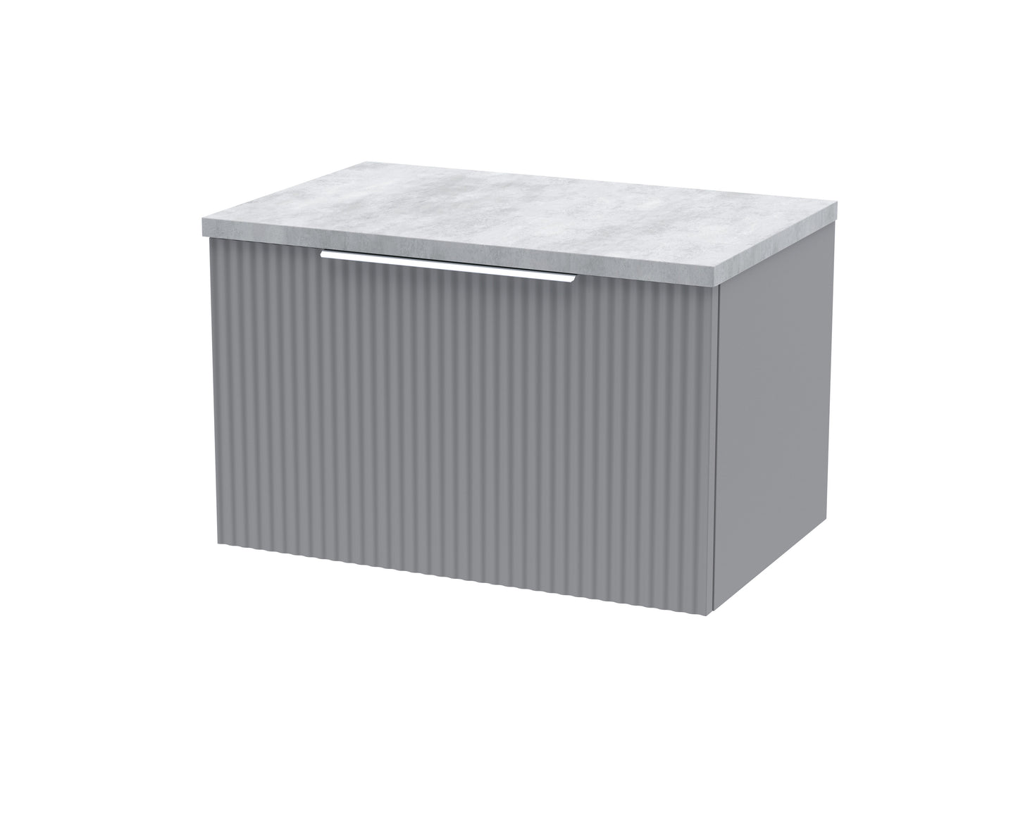 Hudson Reed Fluted 600mm Wall Hung Single Drawer Vanity With Laminate Top
