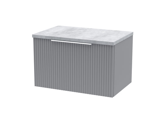 Hudson Reed Fluted 600mm Wall Hung Single Drawer Vanity With Laminate Top