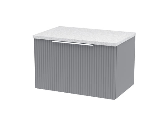 Hudson Reed Fluted 600mm Wall Hung Single Drawer Vanity Unit With Laminate Top
