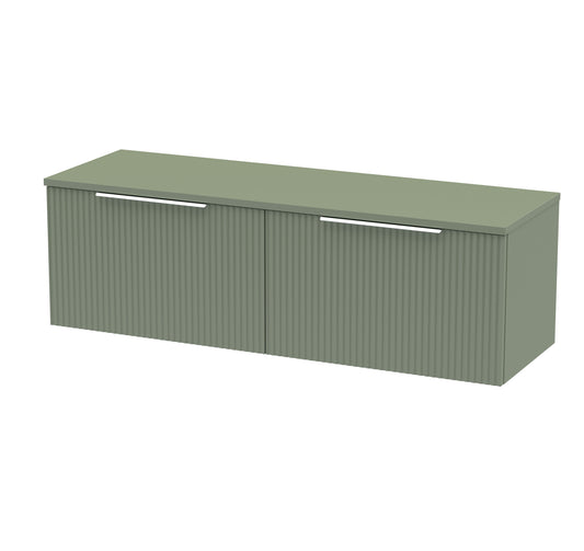 Hudson Reed Fluted 1200mm Wall Hung 2-Drawer Vanity With Worktop