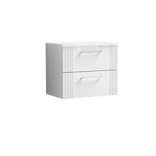 Nuie Deco 600mm Wall Hung 2-Drawer Vanity & Laminate Top