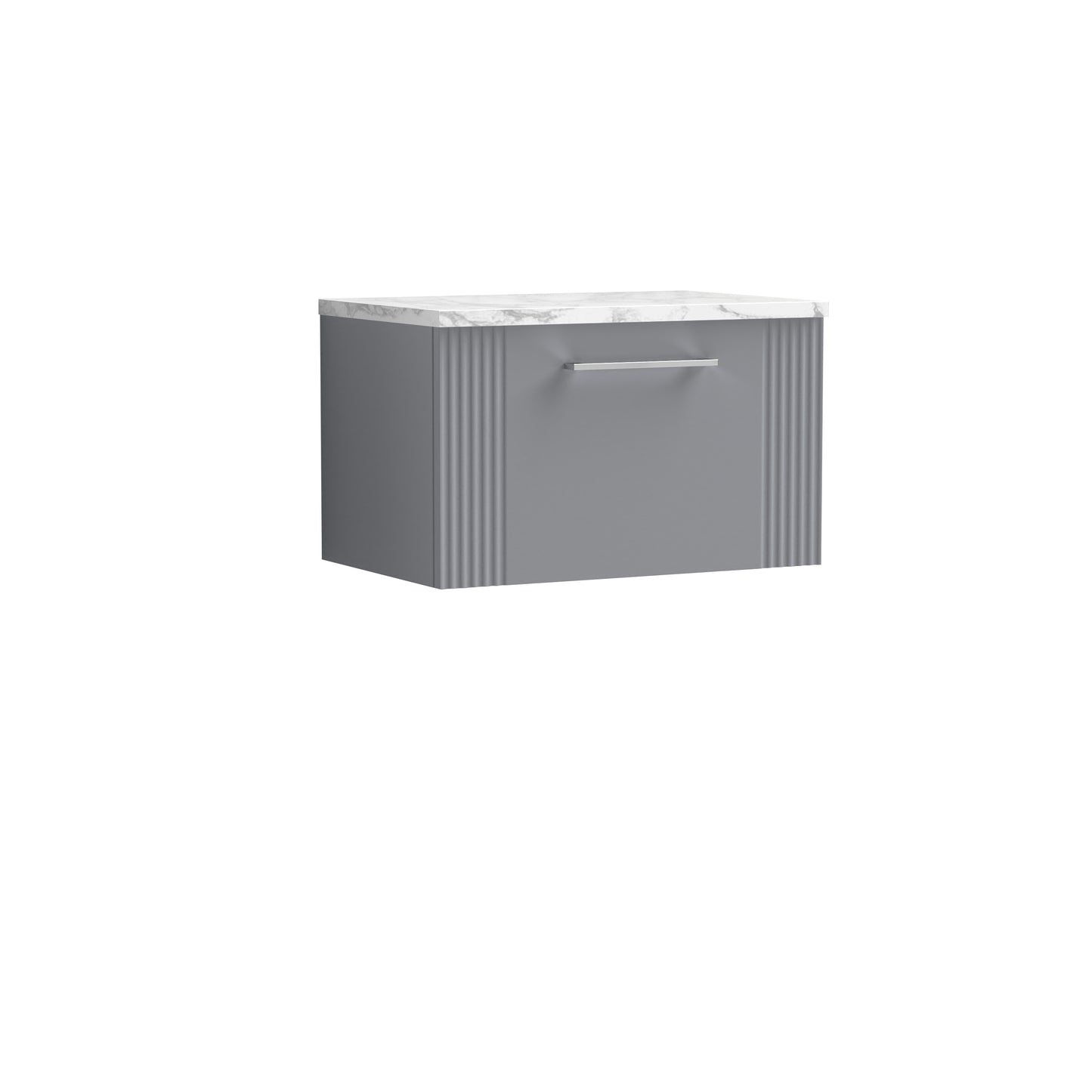 Nuie 600mm Wall Hung Single Drawer Vanity With Laminate Worktop