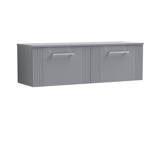 Nuie Deco 1200mm Wall Hung 2-Drawer Vanity & Worktop With Chrome Handles