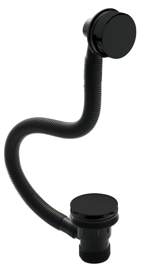Nuie Matt Black Bath Push Button Waste