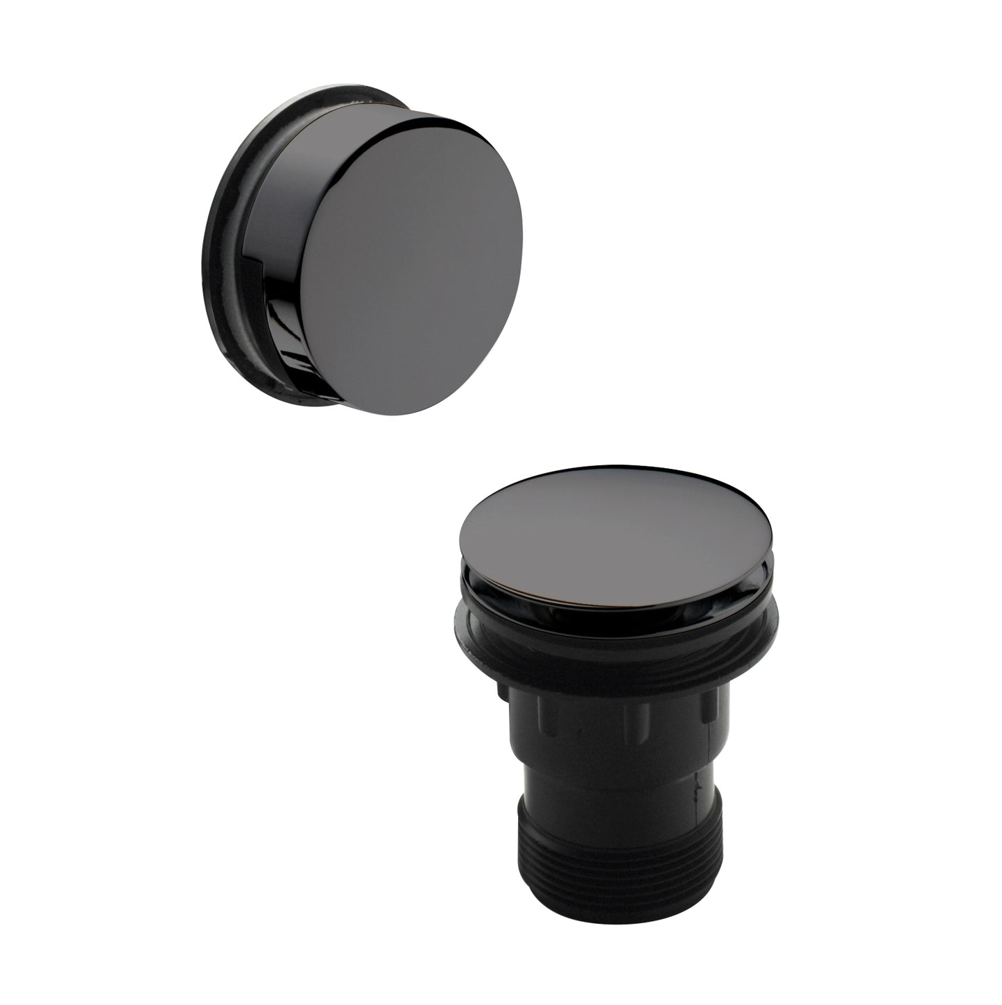 Nuie Brushed Pewter Push Button Waste With Overflow