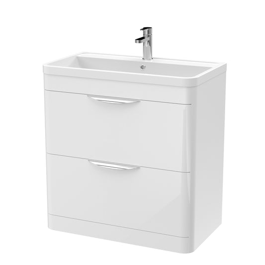 Nuie 810mm Floor Standing 2 Drawer Vanity Unit with Ceramic Basin