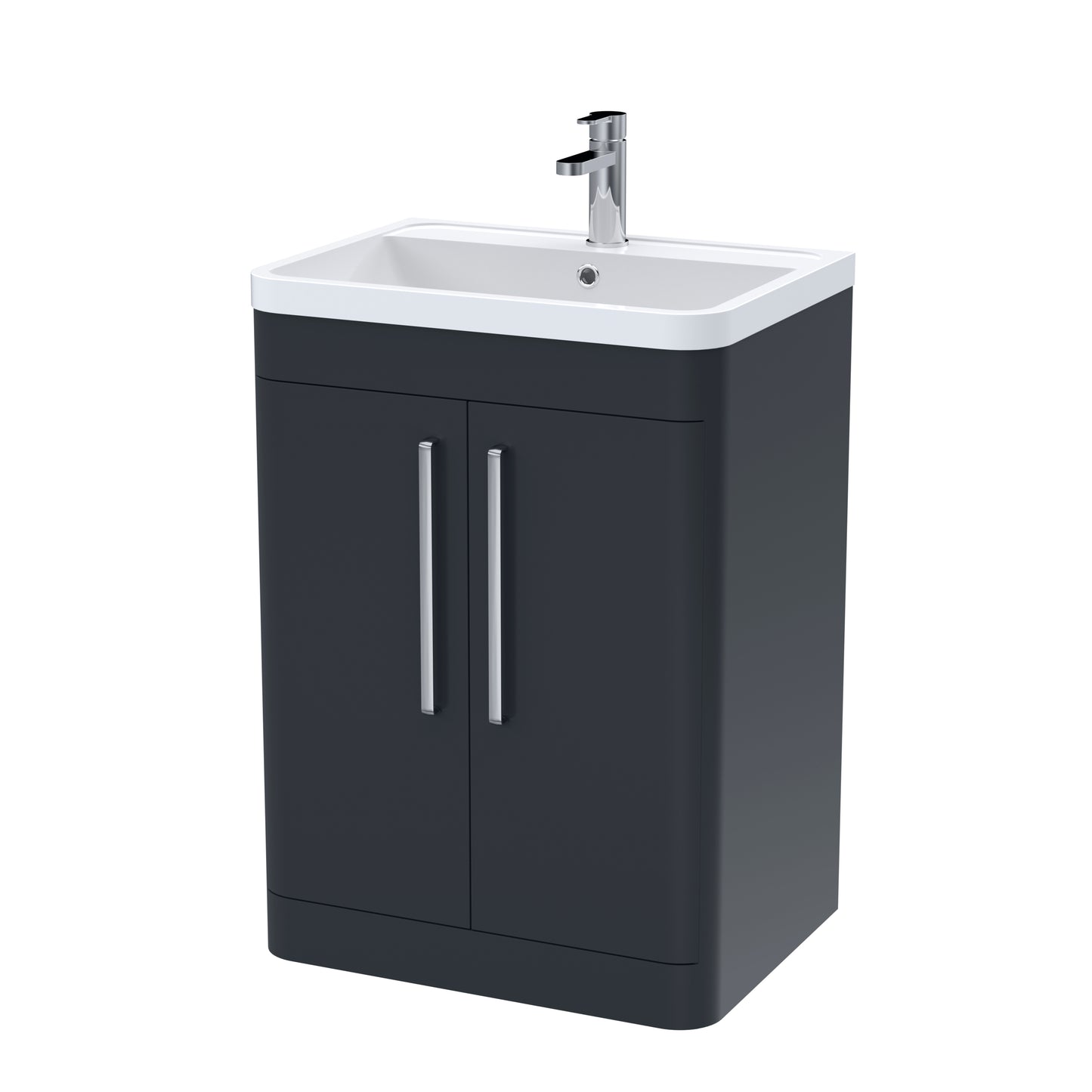 Nuie 600mm 2 Door Floor Standing Vanity Unit With Basin