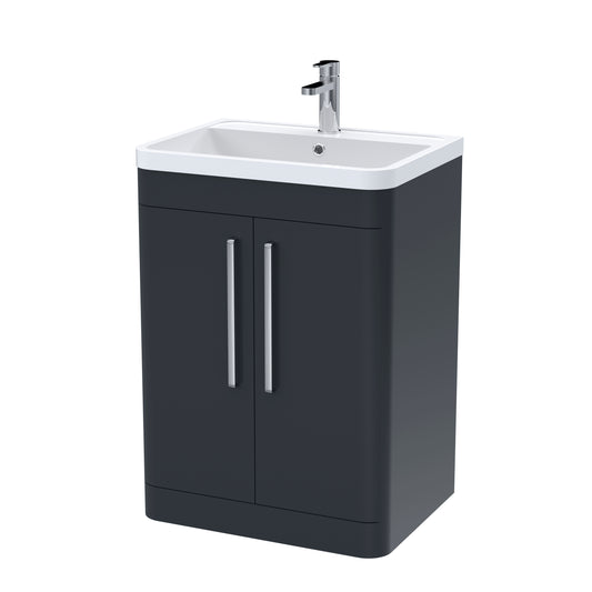 Nuie 600mm 2 Door Floor Standing Vanity Unit With Basin