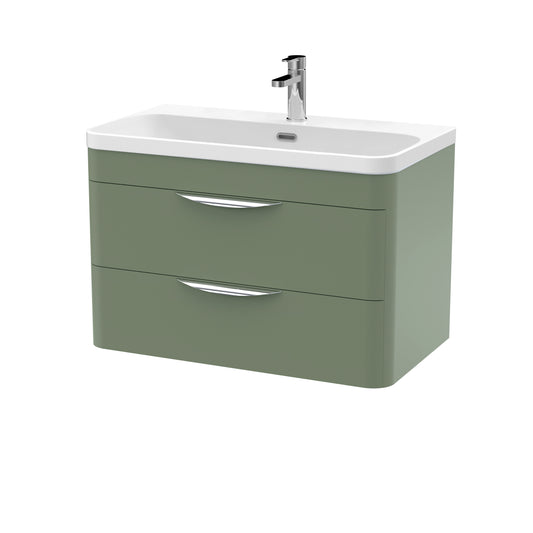 Nuie 800mm 2 Drawer Wall Hung Vanity Unit with Basin