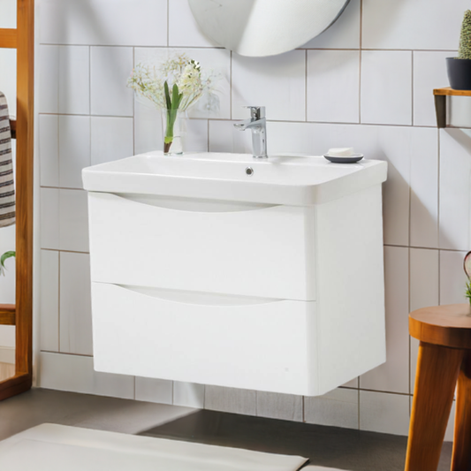 Arc 800mm Wall Mounted 2 Drawer Unit & Basin by Kartell