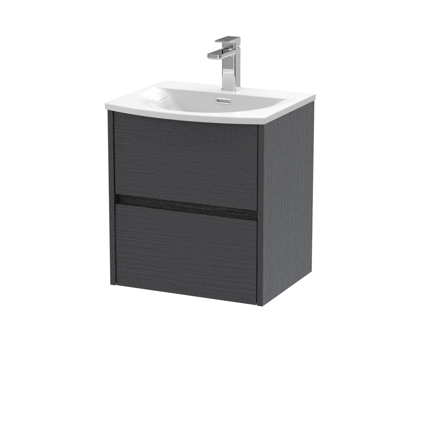 Havana 500mm Wall Hung 2 Drawer Vanity Unit with Curved Basin by Nuie