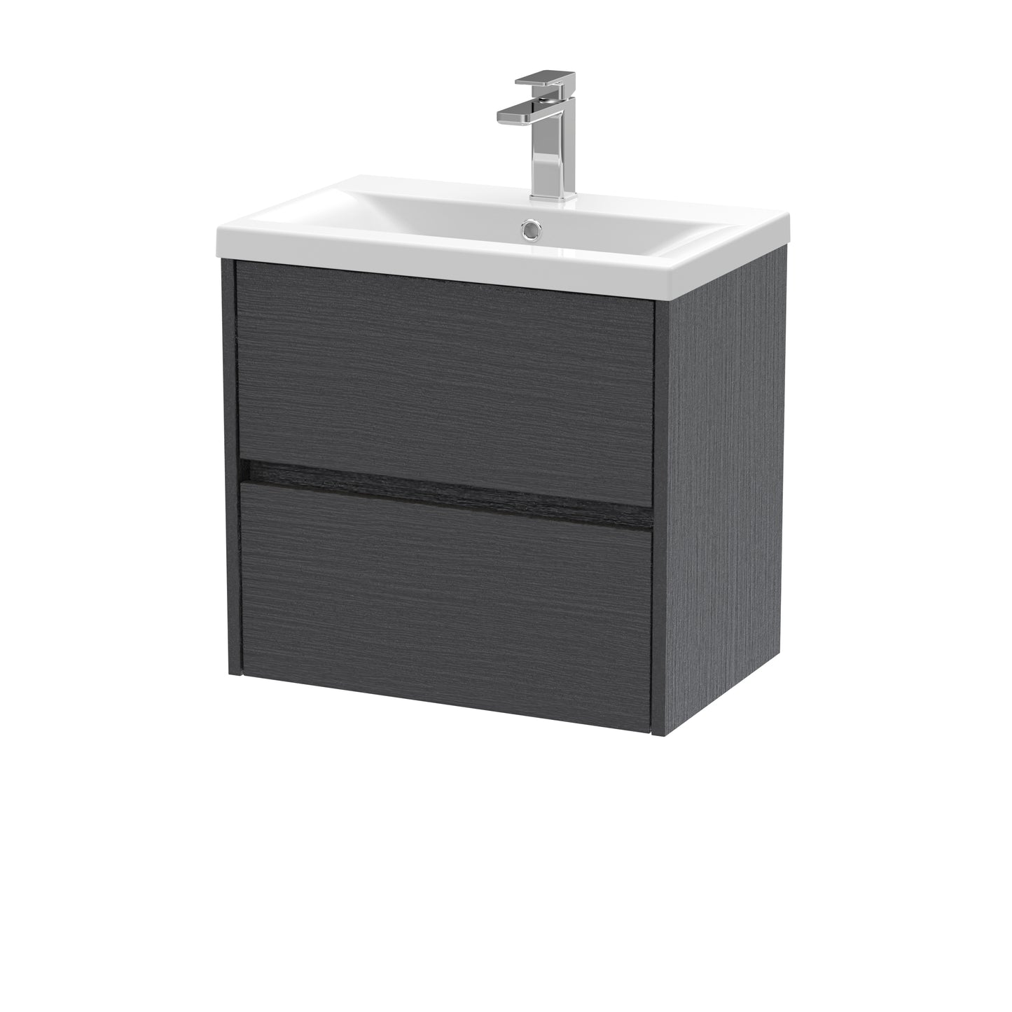 Havana 600mm Wall Hung 2 Drawer Vanity Unit With Mid-Edge Basin by Nuie