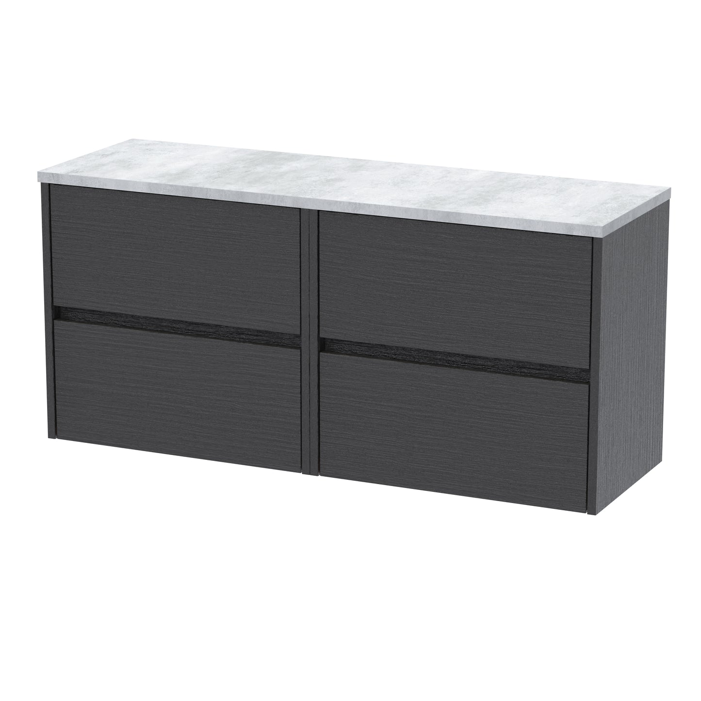 Havana Graphite Grey 1200mm Wall Hung 4 Drawer Unit with Laminate Worktop by Nuie