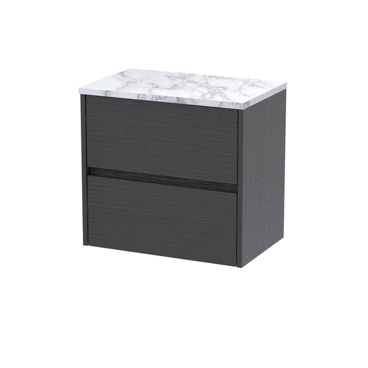 Nuie Havana 600mm Wall Hung 2-Drawer Unit & Laminate Worktop