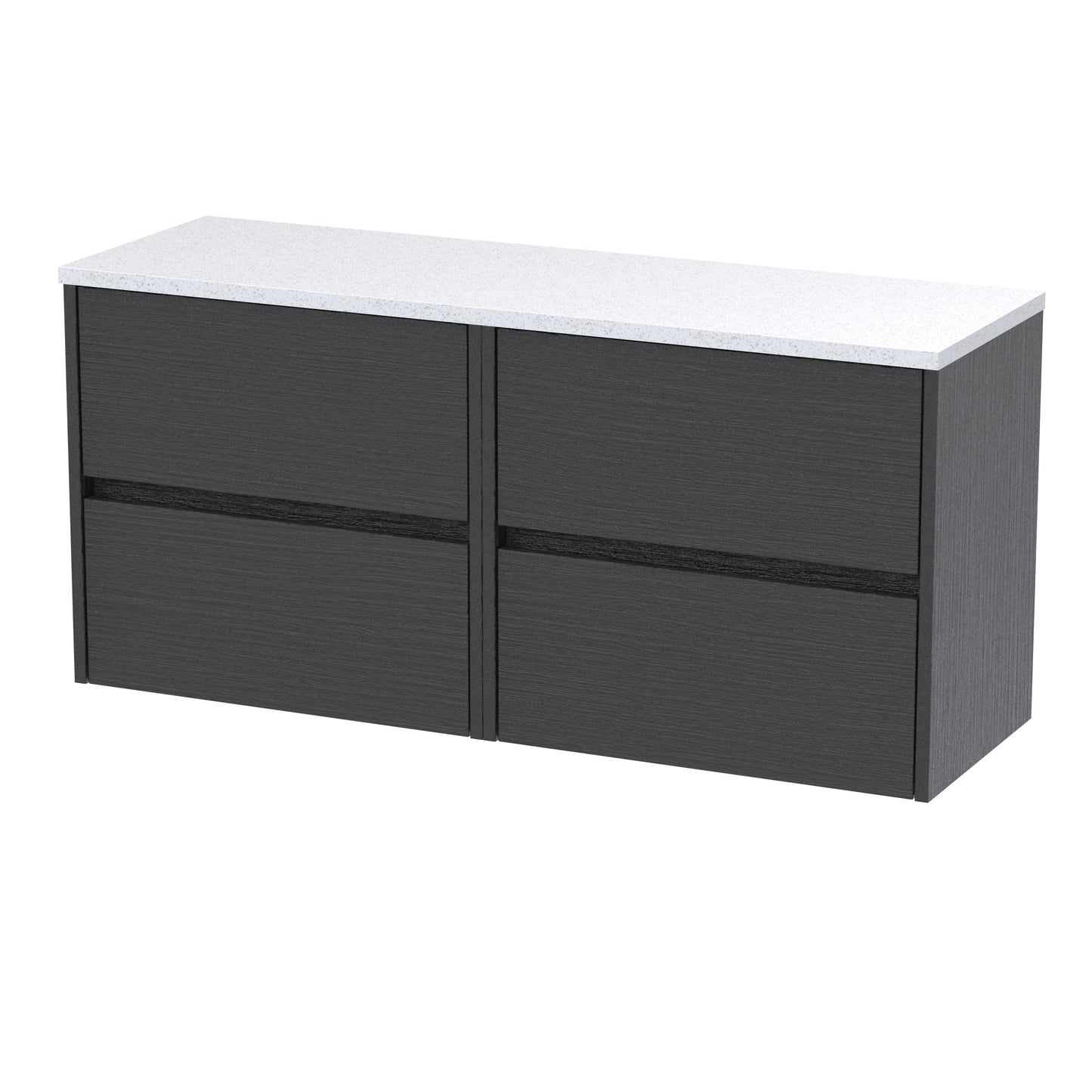 Havana Graphite Grey 1200mm Wall Hung 4 Drawer Unit with Laminate Worktop by Nuie