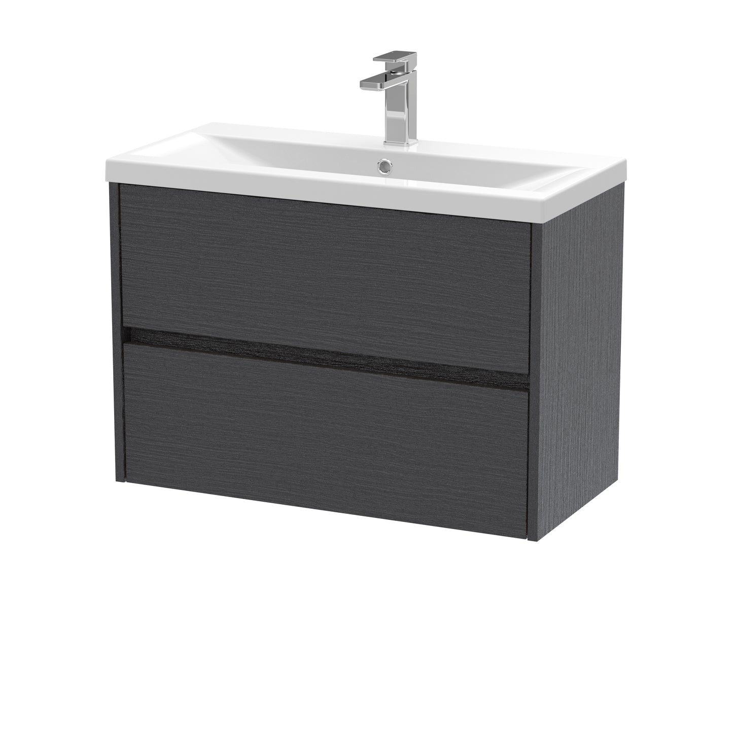 Havana 800mm Wall Hung 2 Drawer Vanity Unit with Mid-Edge Basin by Nuie