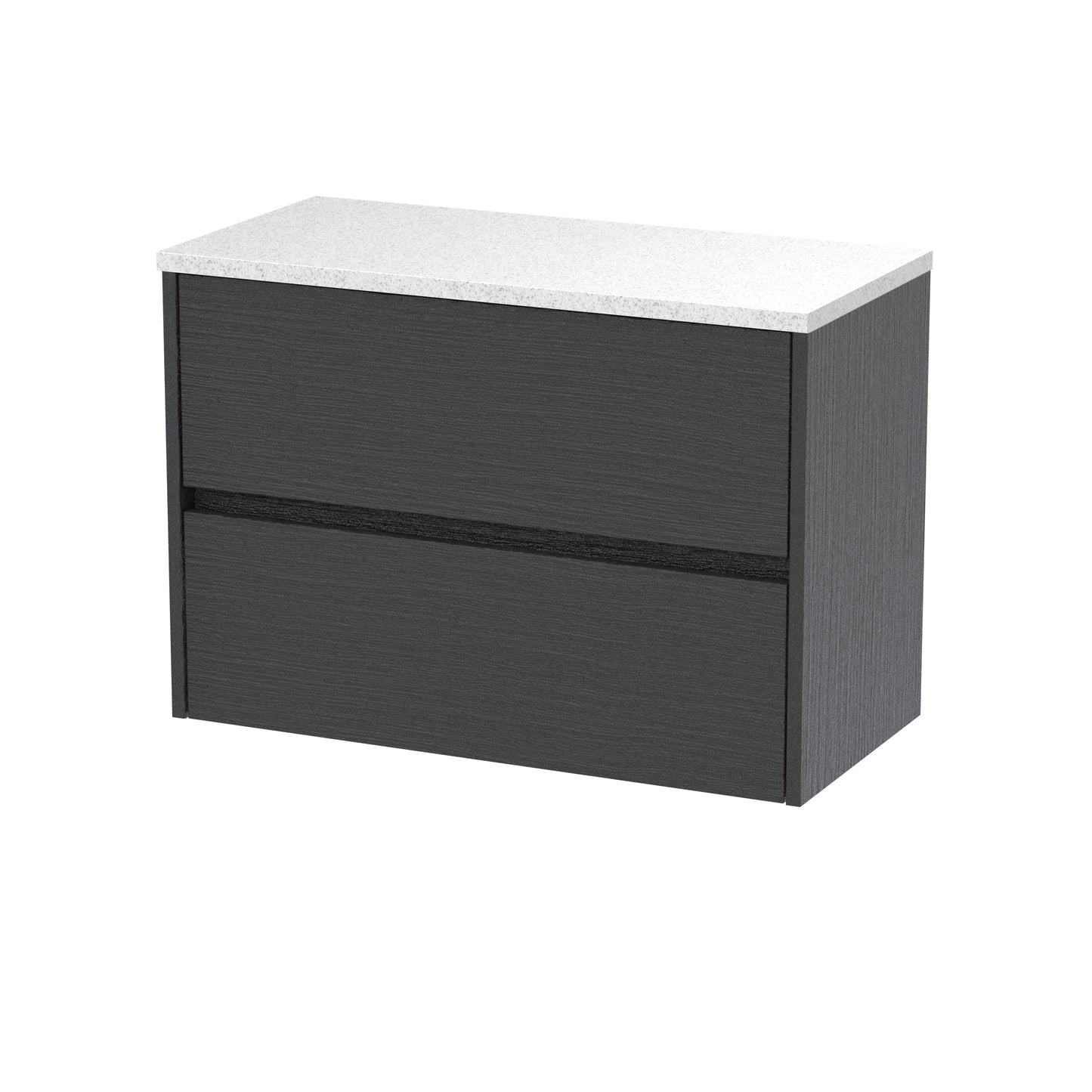 Nuie Havana 800mm Wall Hung 2 Drawer Unit with Laminate Worktop