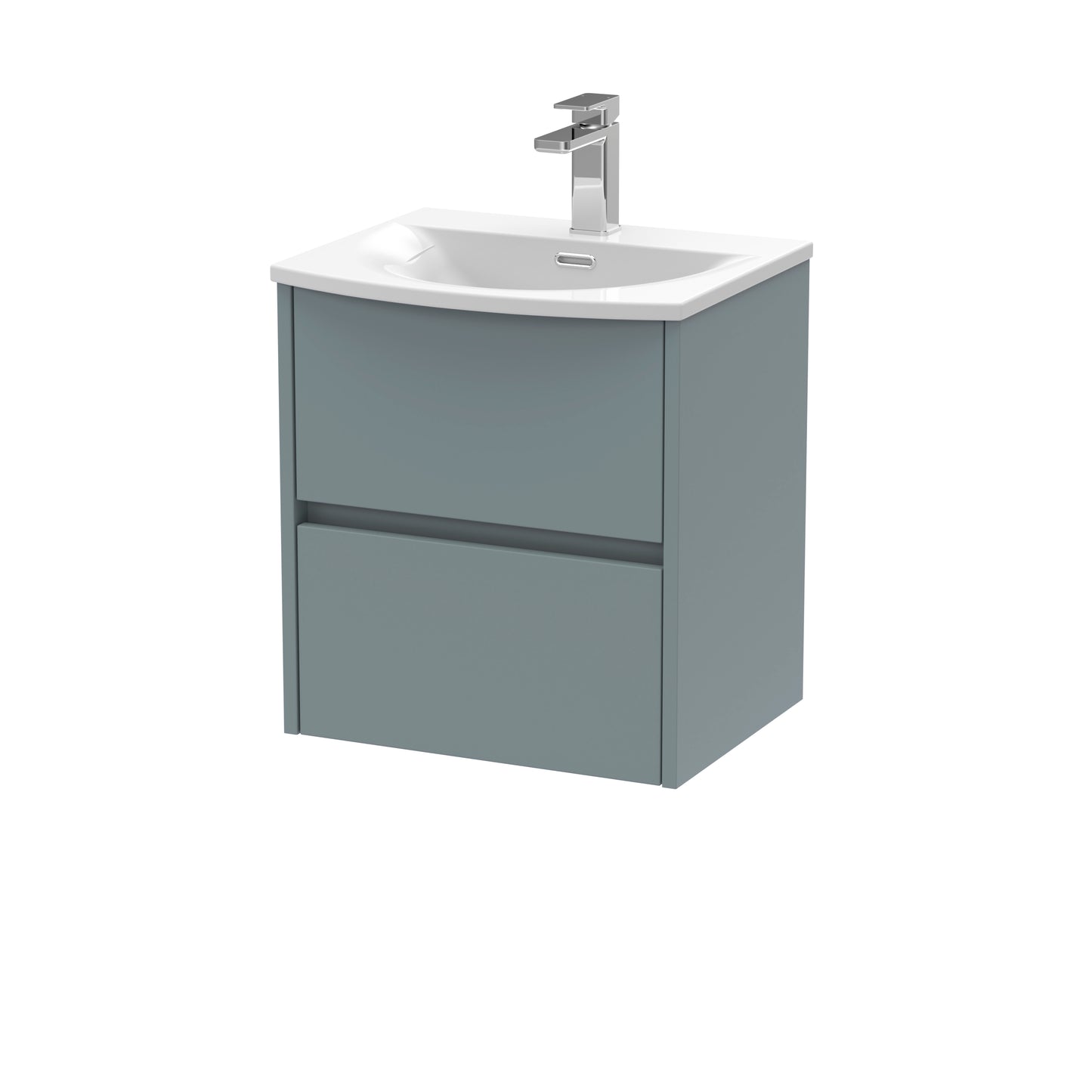 Havana 500mm Wall Hung 2 Drawer Vanity Unit with Curved Basin by Nuie