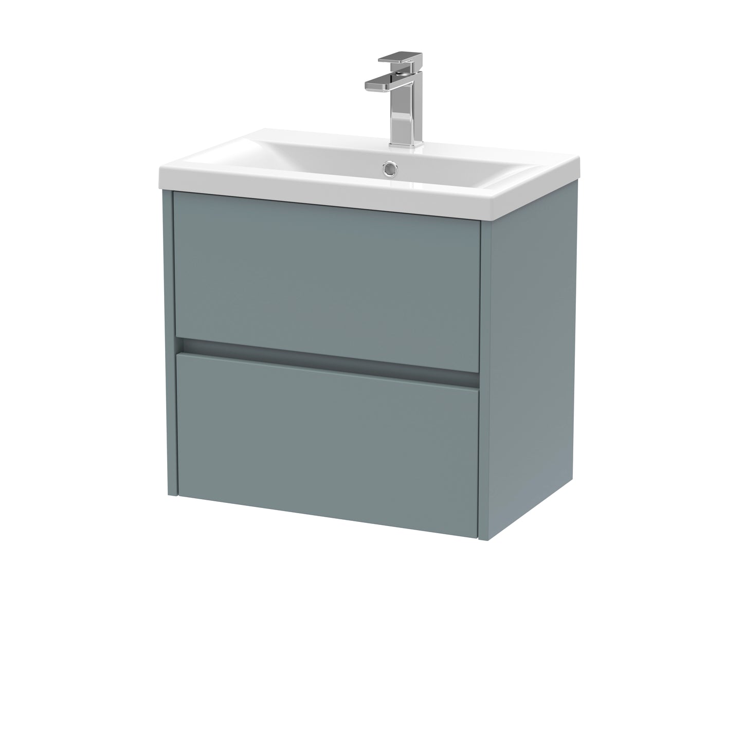 Havana 600mm Wall Hung 2 Drawer Vanity Unit With Mid-Edge Basin by Nuie