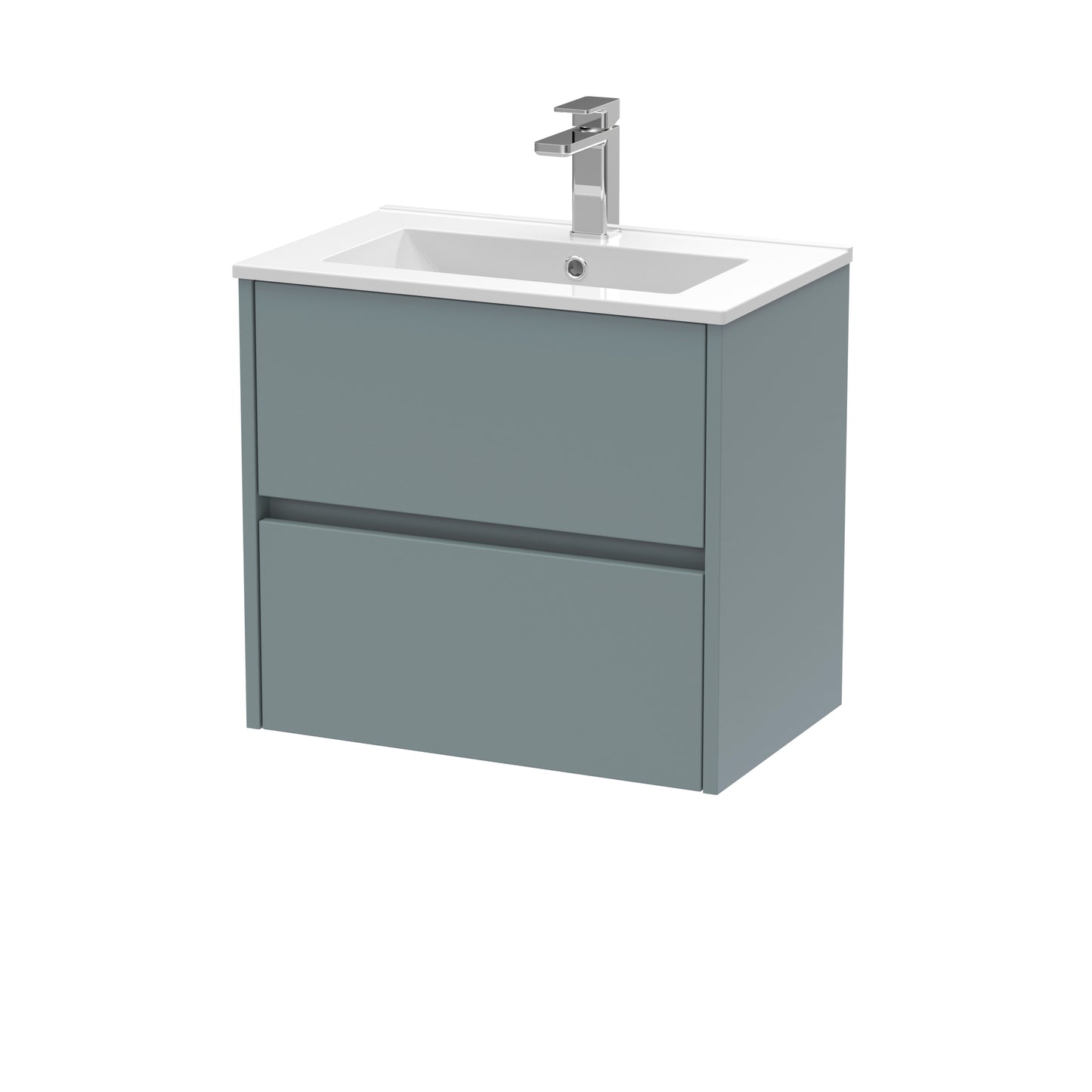 Havana 600mm Wall Hung 2 Drawer Vanity Unit with Minimalist Basin by Nuie