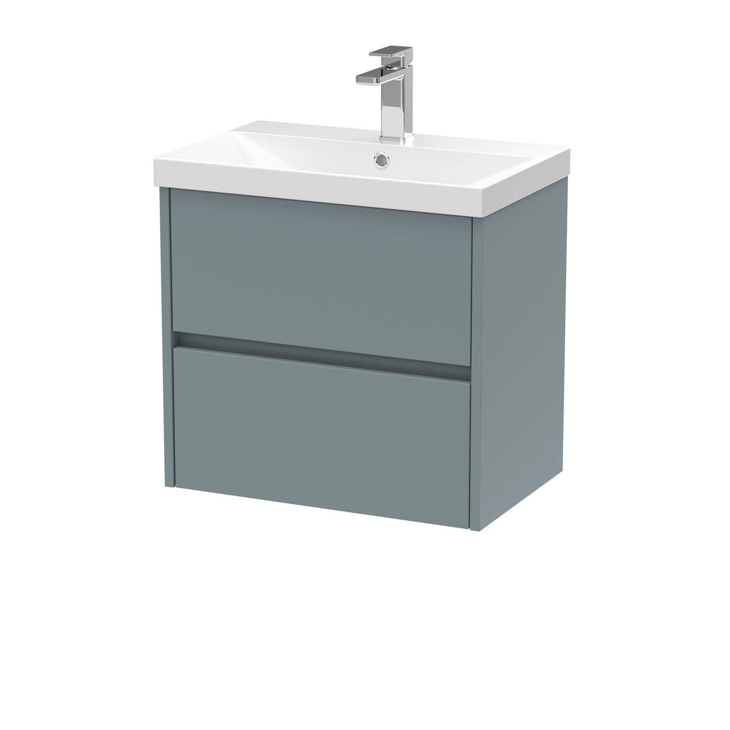 Havana 600mm Wall Hung 2 Drawer Bathroom Vanity Unit with Thin-Edge Basin by Nuie