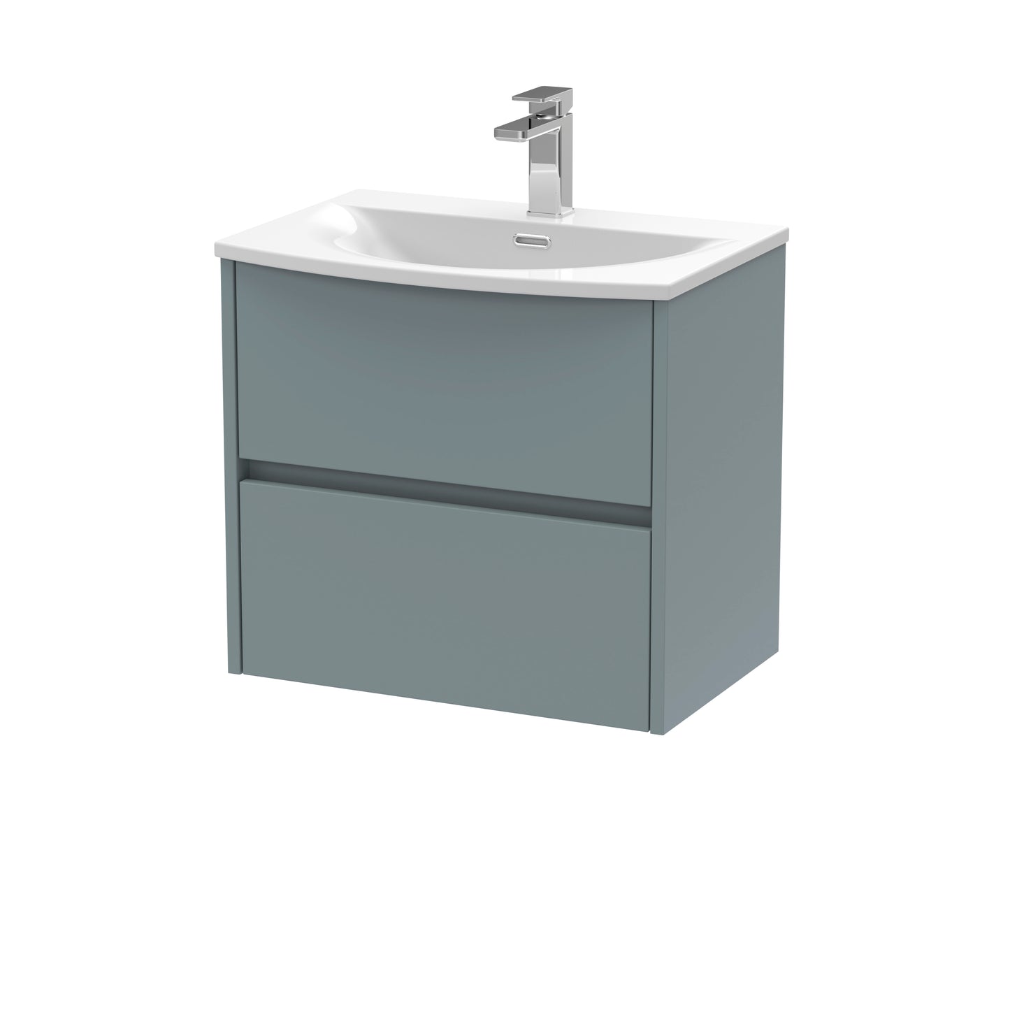 Havana 600mm Wall Hung 2 Drawer Vanity Unit with Curved Basin by Nuie