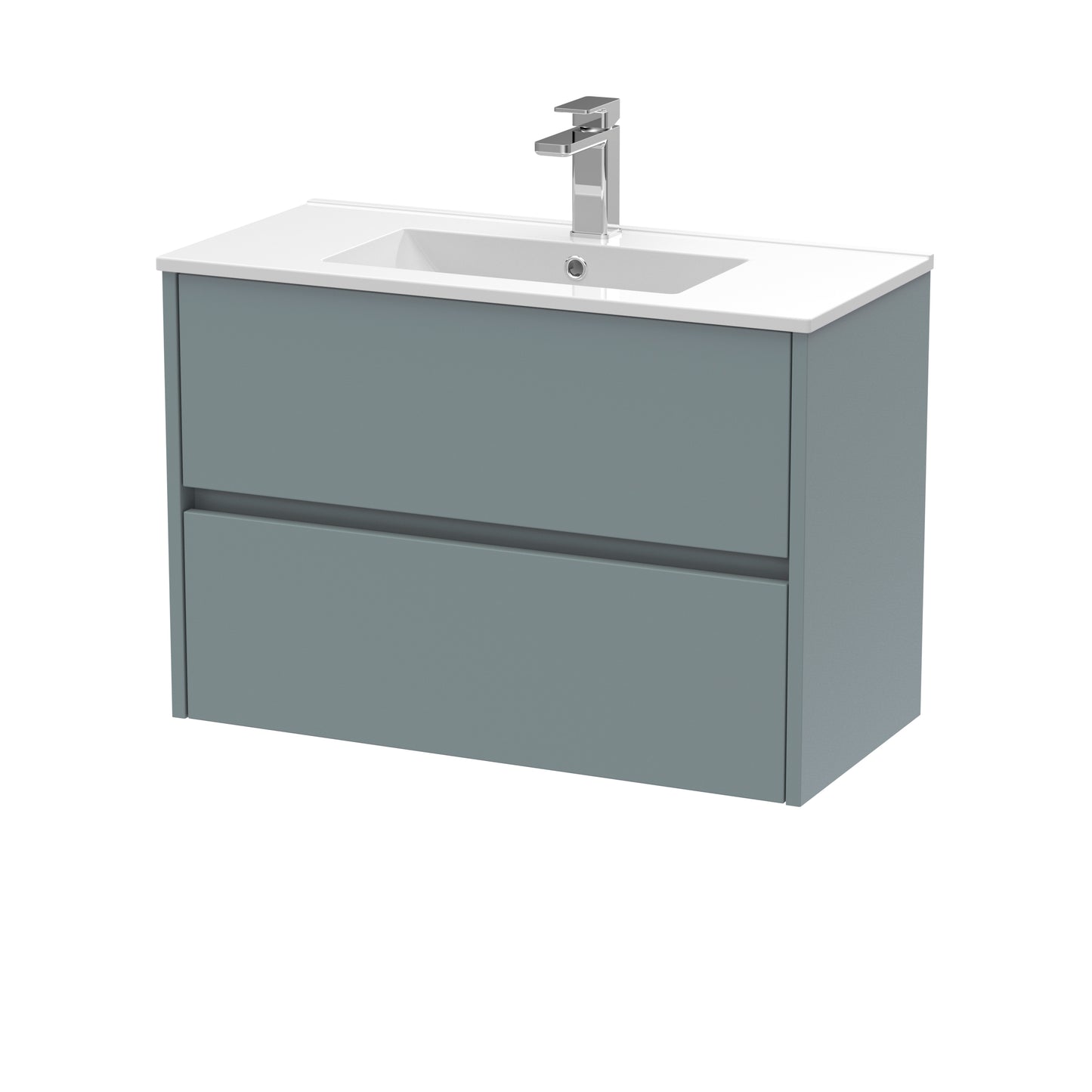 Havana 800mm Wall Hung 2 Drawer Vanity Unit with Minimalist Basin by Nuie
