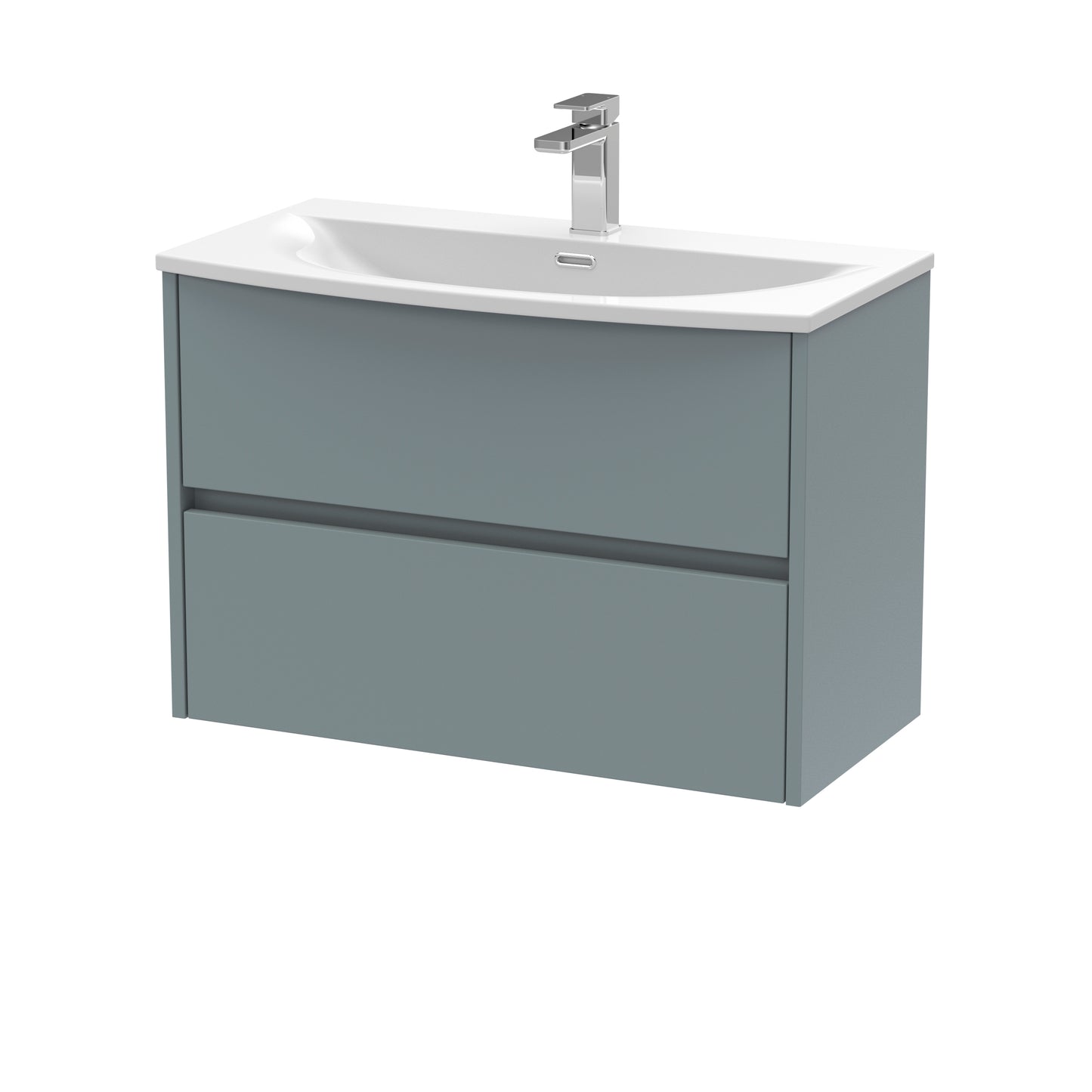 Havana 800mm Wall Hung 2 Drawer Vanity Unit with Curved Basin by Nuie