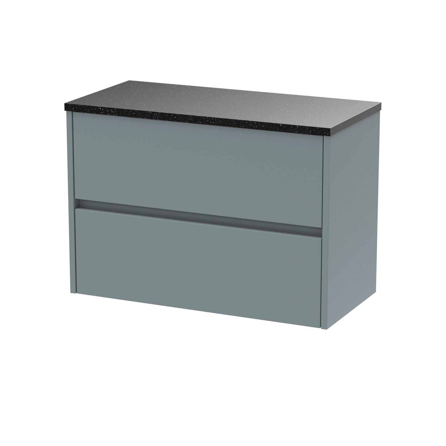 Havana 800mm Wall Hung 2 Drawer Unit with Black Sparkle Laminate Worktop by Nuie