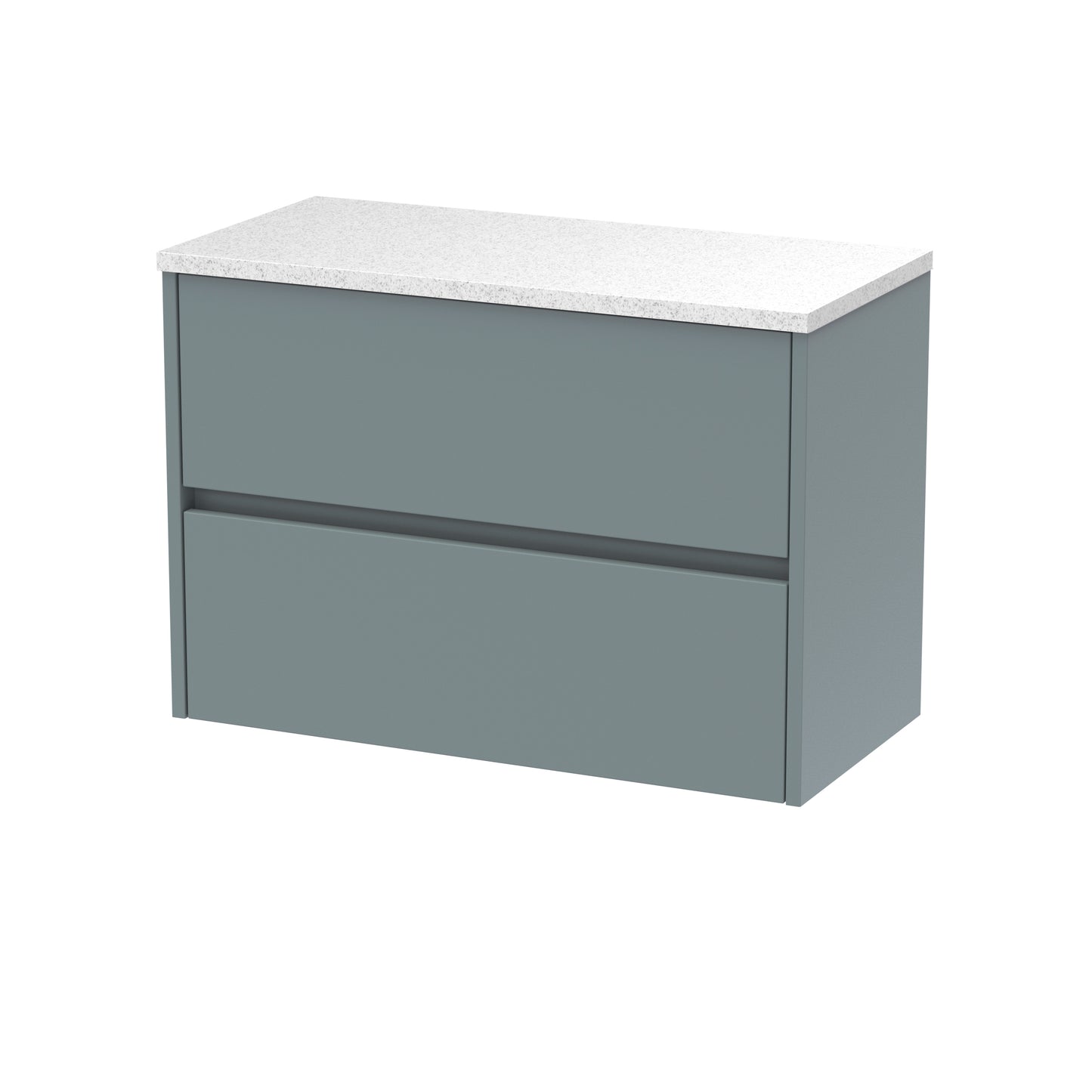 Nuie Havana 800mm Wall Hung 2 Drawer Unit With Laminate Worktop