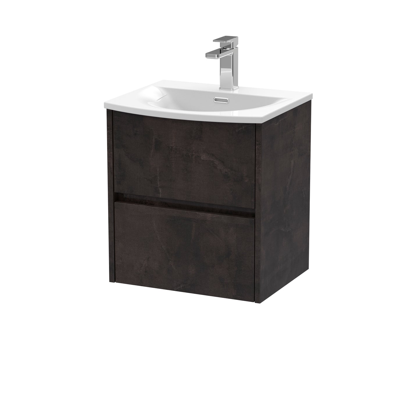Havana 500mm Wall Hung 2 Drawer Vanity Unit with Curved Basin by Nuie