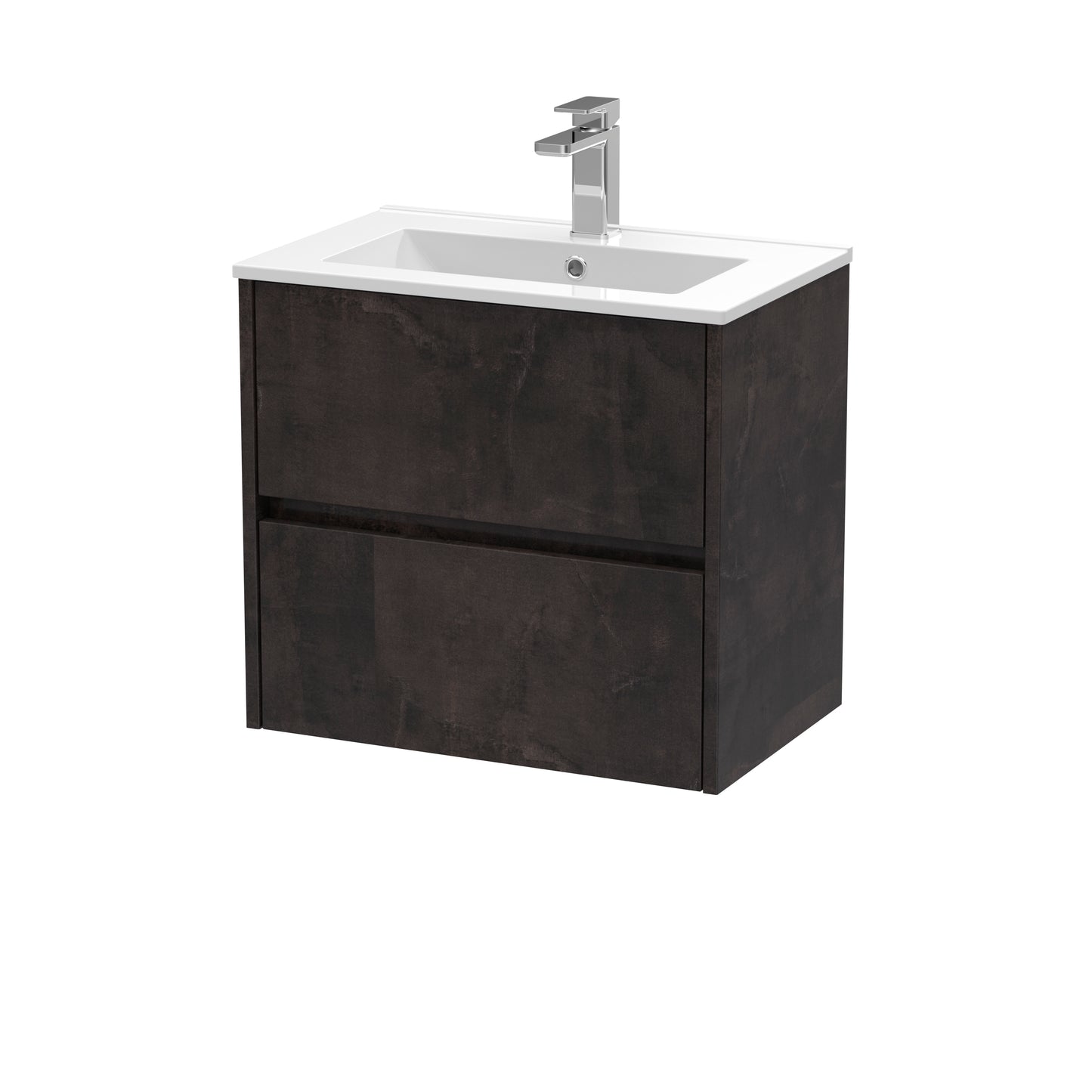Havana 600mm Wall Hung 2 Drawer Vanity Unit with Minimalist Basin by Nuie