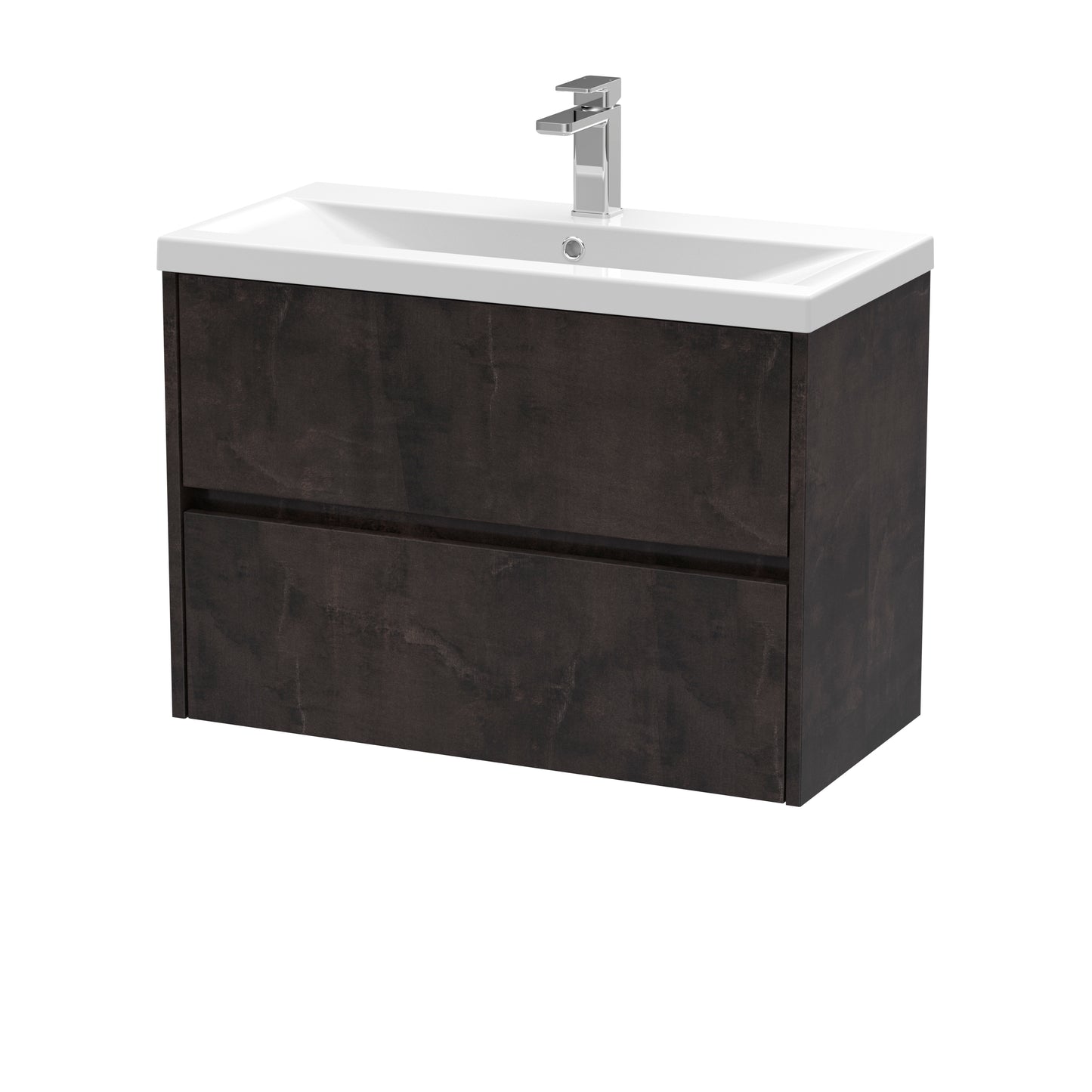 Havana 800mm Wall Hung 2 Drawer Vanity Unit with Mid-Edge Basin by Nuie