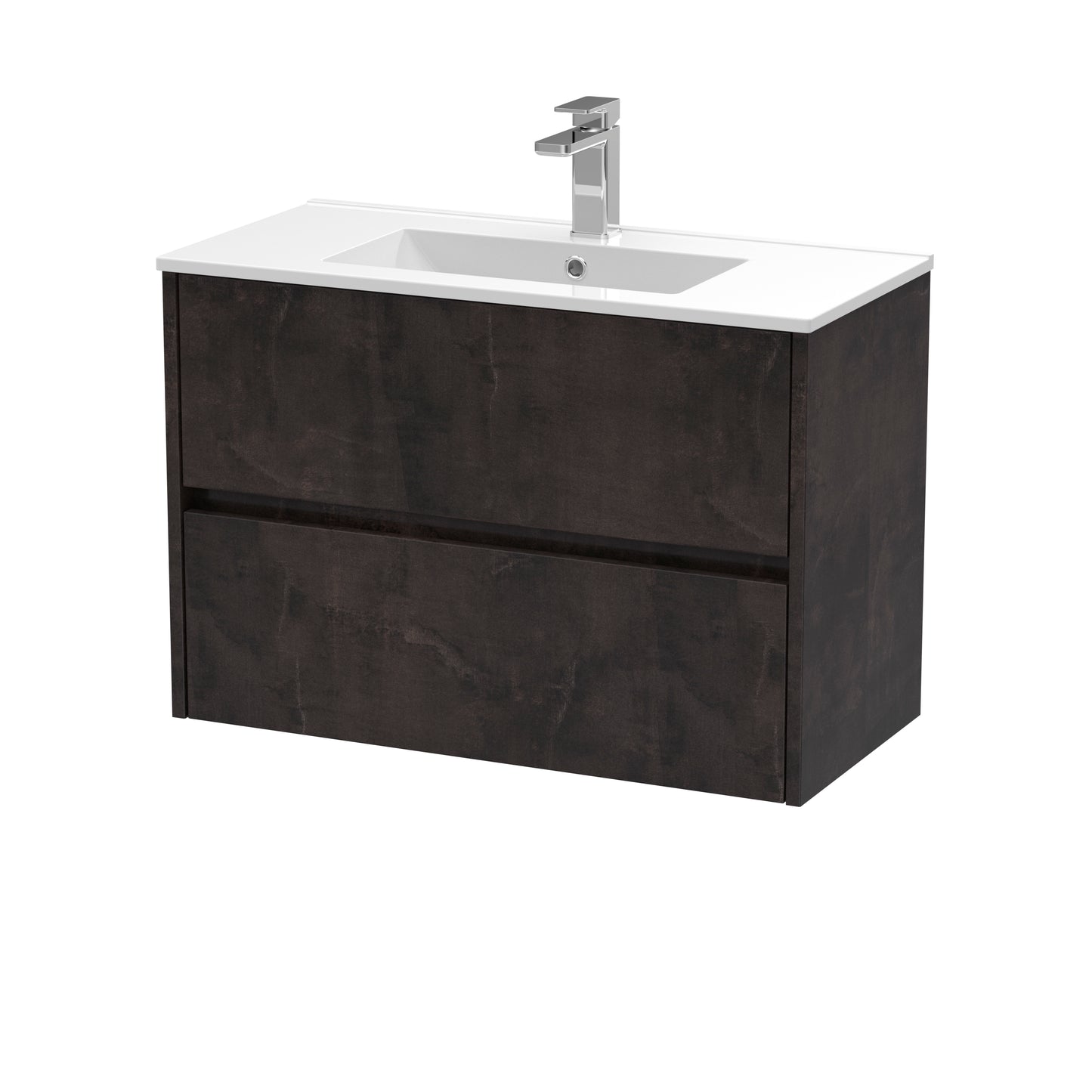 Havana 800mm Wall Hung 2 Drawer Vanity Unit with Minimalist Basin by Nuie