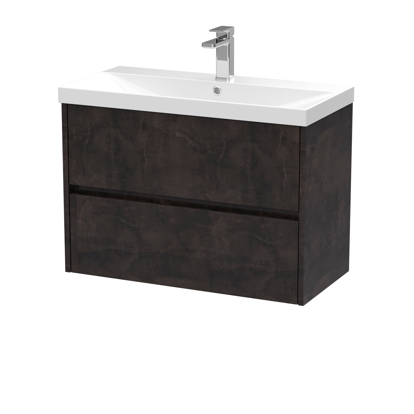Havana 800mm Wall Hung 2 Drawer Vanity Unit with Thin-Edge Basin by Nuie