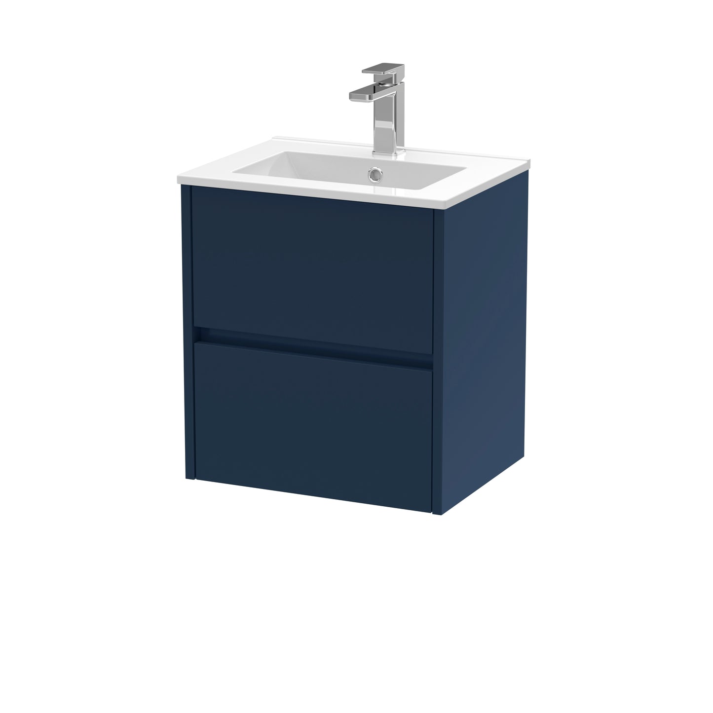 Havana Midnight Blue 500mm Wall Hung 2-Drawer Unit & Basin by Nuie