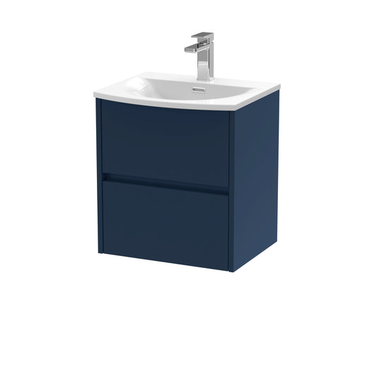 Havana Midnight Blue 500mm Wall Hung 2-Drawer Unit & Basin by Nuie