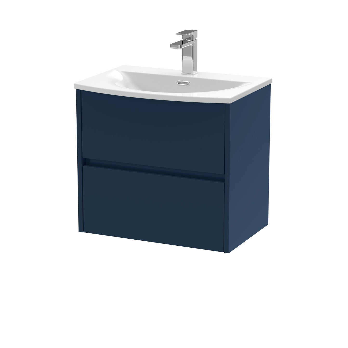 Havana 600mm Wall Hung 2 Drawer Vanity Unit with Curved Basin by Nuie