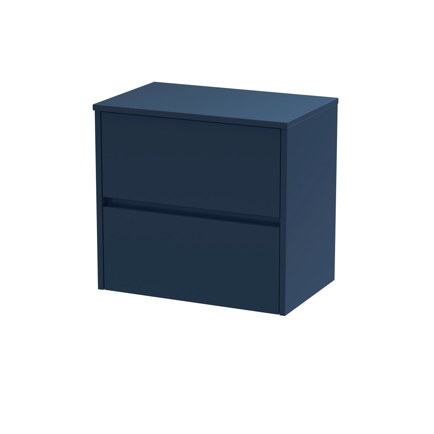 Havana Midnight Blue 600mm Wall Hung 2-Drawer Bathroom Unit with Laminate Worktop by Nuie