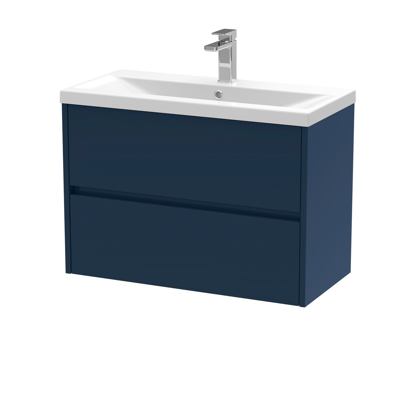 Havana Midnight Blue 800mm Wall Hung 2-Drawer Unit & Basin by Nuie