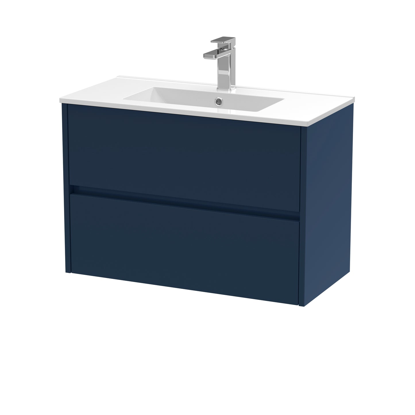Havana Midnight Blue 800mm Wall Hung 2-Drawer Unit & Basin by Nuie